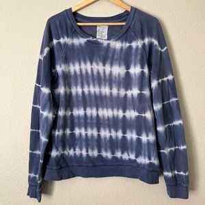 Gap Tie Dye Crewneck Sweatshirt Pullover Cotton Ombré Blue and White Women’s L